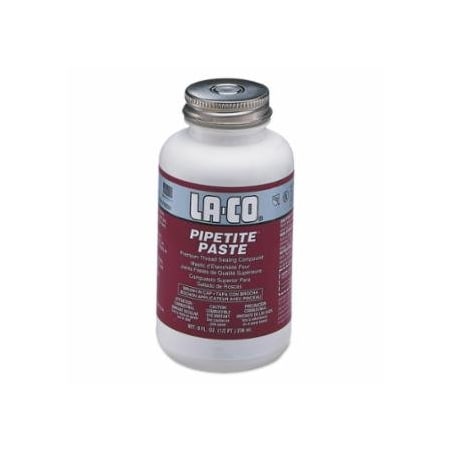 La-Co Pipetite Paste Pipe Thread Compound, 8 oz, Brush In Cap, Gray 434-12110