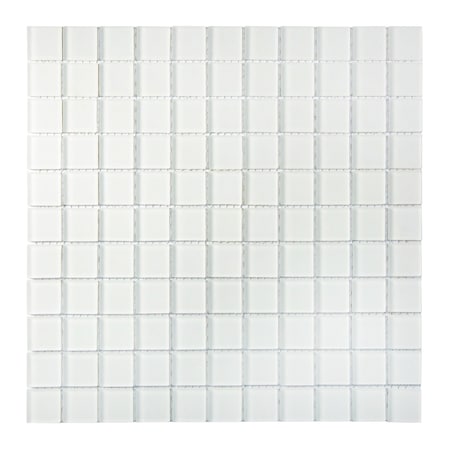 Apollo Tile White 11.8 in x 11.8 in Glass Matte Floor and Wall Mosaic Tile 9.67 sqft/case, 10PK APLA88066M 1X1A