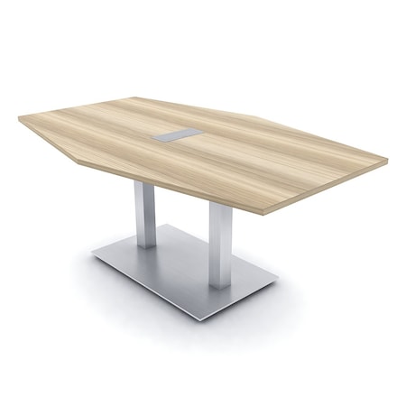 Skutchi Designs Hexagon Conference Table With Power Unit, 48 in W, 72 in L, Brown HAR-HEX.IR-48X72-DOU-K525-ESIL