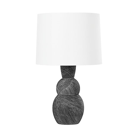 Troy Lighting Fortuna 1 Light Table Lamp 15.5 In. Ceramic Etched Black PTL1025-CEB