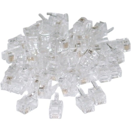 Cable Wholesale Phone/Data RJ22 Crimp Connectors for Flat Cable, 4P4C, 100 pieces 31D0-440HD