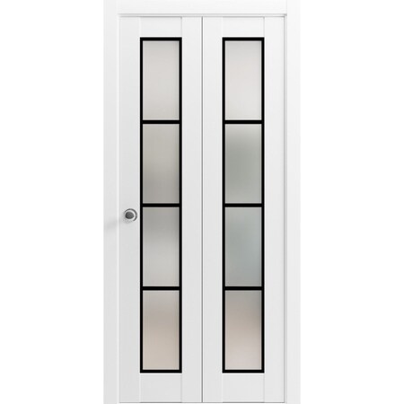 Sartodoors Sliding Closet Bi-fold Doors Planum 2132 White Solid Core Modern Interior PLANUM2132BF-WS-64 x 80 (2* 32x80)