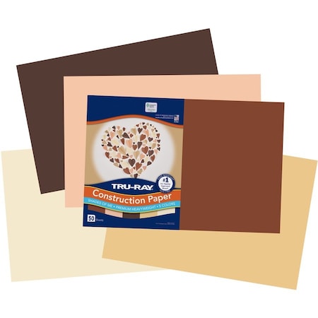 Tru-Ray Construction Paper, Art Project, Craft Project, 12in W x 18in L, 76 lb Basis Weight, 12PK P102950