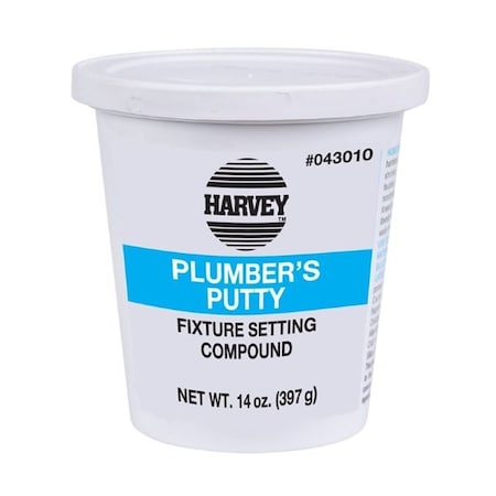 Harvey 0 Plumbers Putty, Solid, OffWhite, 14 oz Can 43010