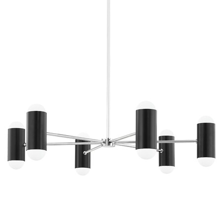Mitzi Kira 12 Light Chandelier 7 In. Polished Nickel/Soft Black H484812-PN/SBK