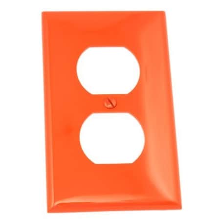 Leviton Receptacle Wallplate, Standard Size, Gang 1, Red 80703-R