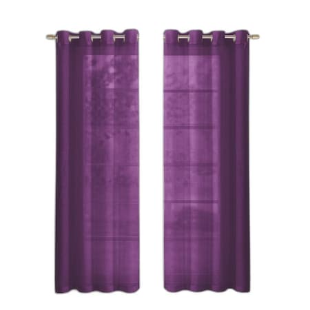 Homeroots Set of Two 84"  Purple Solid Modern Window Panels, 2PK 473390