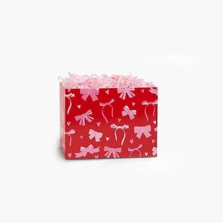 Nashville Wraps Pink Bows Basket Box, Small 6.75x4x5, 6PK PKBS