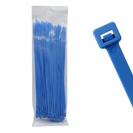 Cable Ties Unlimited Cable Tie, 14 in L, 120 lb Strength, 4 in Max Bundle Dia, Nylon 6/6, Blue 100PK C14-120-Blue