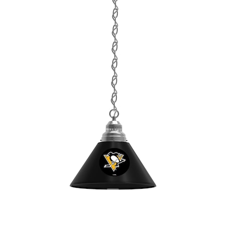 Holland Bar Stool Co Pittsburgh Penguins Pendant Light, Chrome Fixture BL1CHPitPen