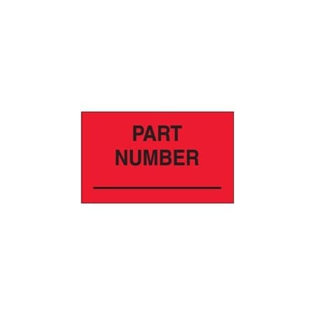 Bubblefast 3 x 5'' - ''Part Number'' Fluorescent Red Labels BFDL3201