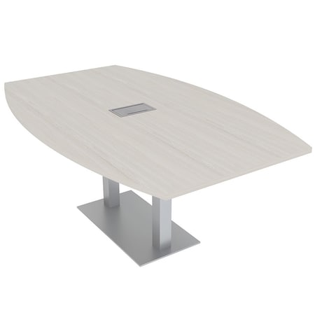 Skutchi Designs Boat Conference Table With Power, 48 in W, 72 in L, Ivory HAR-BOT-48x72-DOU-K458-ESIL