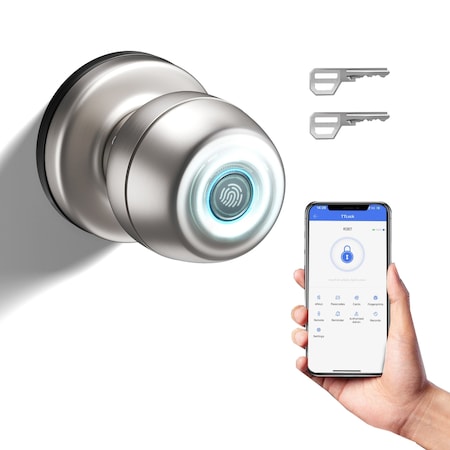 Wrightmaster 3 in 1 Corded Aluminum Smart Lock Deadbolt, Keyless Entry Door Lock with Fingerprint Digital, APP C ZR-S08T-SR