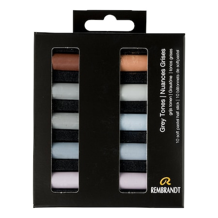Rembrandt Soft Pastel Micro Sets, 10 Half Sticks, Grey Tones 31821004