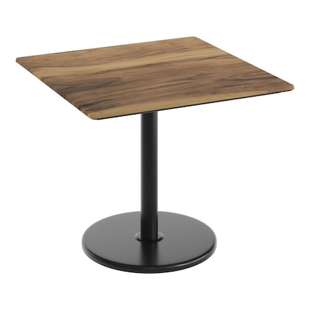 Flash Furniture Commercial 36" SQ Natural HPL Tabletop with Black Table Height RD Base ST-SQ36-NAT-TR24-GG