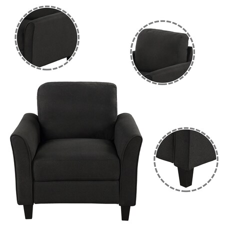 Homeroots 31" Black Fabric Sofa 601961