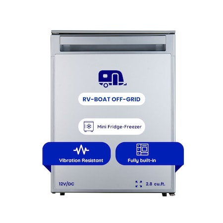 Equator 12V / DC Mini-Fridge Freezer 2.8cf Silver for RV BOAT OFF-GRID 806900