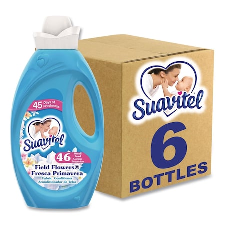 Suavitel Fabric Softener, Floral Scent, 46 oz Bottle, 6PK 61034387