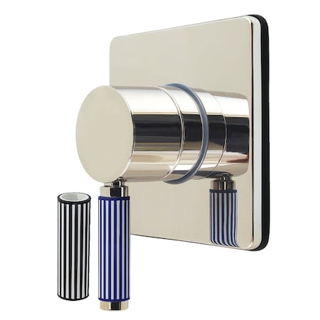 Kingston Brass Single-Handle Three-Way Diverter Valve with Square Trim Kit, Polished Nickel KS3046KPS
