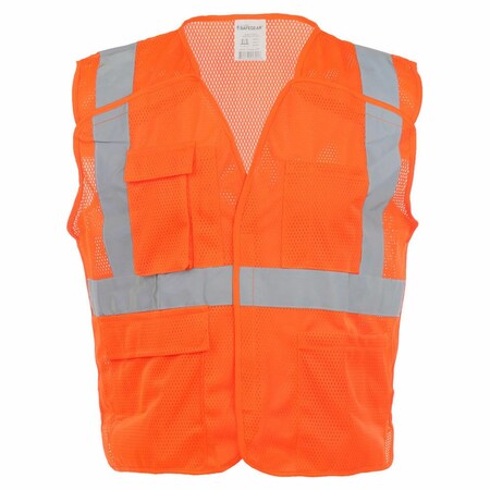J. J. Keller & Associates High Visibility Breakaway Safety Vest, Type R Class 2, Orange, L/XL, SAFEGEAR 59851