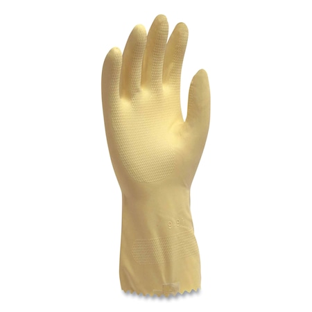 Ambitex Pro L6500 Series Flock-Lined Latex Gloves, 12in Long, 15 mil, Small, Yellow, Pair, 12PK LSM6500