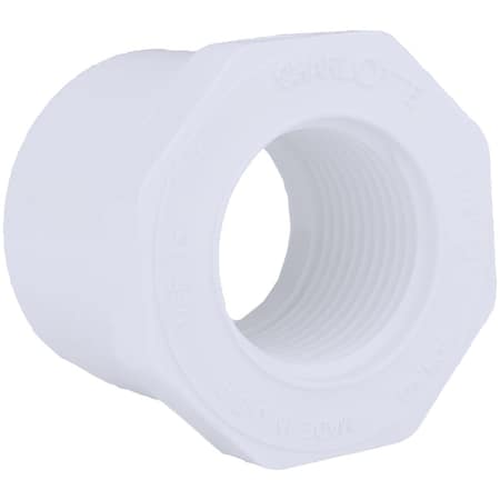 Charlotte Pipe And Foundry 1-1/2'' SPG x 1'' FPT Schedule 40 PVC Bushing PVC 02108 1800HA