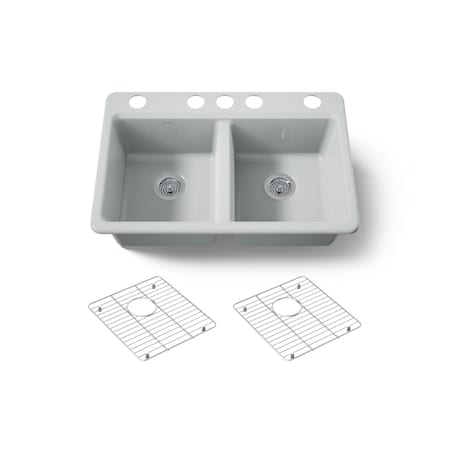 Kohler Riverby 33" undermount double-bowl kitchen sink 8679-5UA1-95