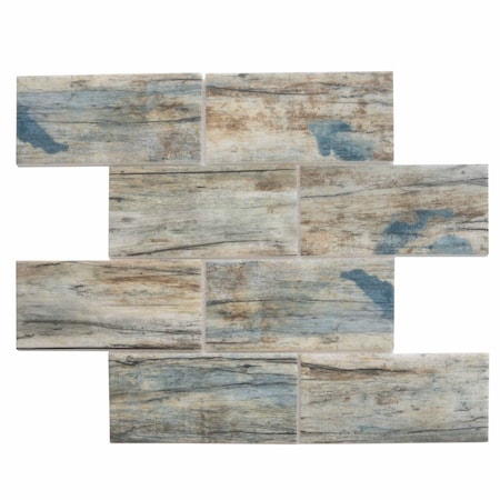 Apollo Tile Blue Beige 11.5 in x 11.5 in Recycled Glass Matte Floor and Wall Subway 9.18 sqft/case, 10PK APLNNR8804BLA