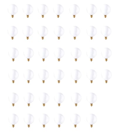 Bulbrite 25w G16.5 Wht Dimmable (E12) Candelabra Screw Base Warm Wht Lght Incandescent Lght Bulb, 2100K, 40PK 861086