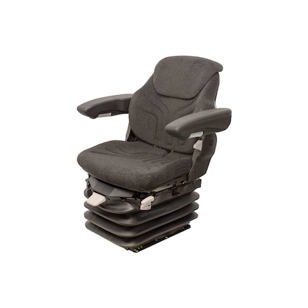 Uni Pro 1055 Air Suspension Seat, 12-Volt, Black/Gray Fabric 7922