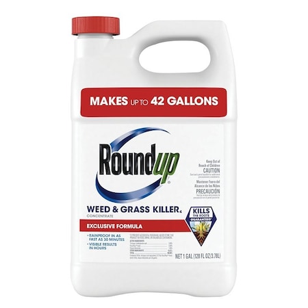 Roundup Concentrated Weed and Grass Killer, Liquid, 1 gal, Bottle 5376804