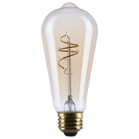 Satco 5.5 Watt ST19 LED 2000K CCT Medium Base Clear Glass Amber Coil Filament Dimmable 120 Volt S14207