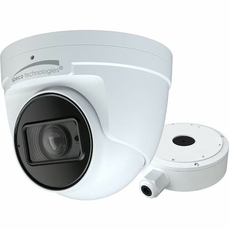 Speco Technologies 8MP H.265 IP Turret Camera with IR, 2.8-12mm motorized Lens, Included Junction Box, White, NDAA O8VT3M