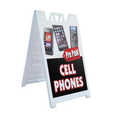 Signmission Prepaid Cell Phones, A-Frame & 2 Sign Inserts, Heavy-Duty Plastic Frame SBHD-C-2436-Prepaid Cell Phones