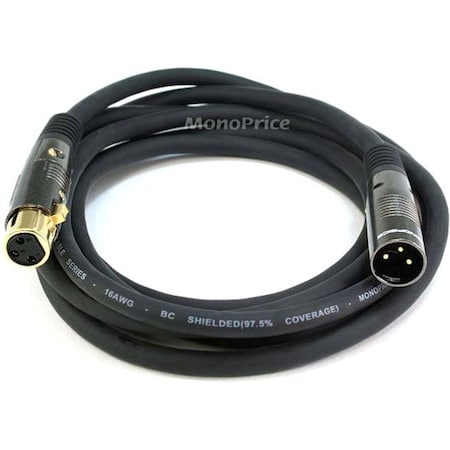 Monoprice 10ft Premier Series XLR Male to XLR Female 16AWG Cable (Gold Plated) 4752