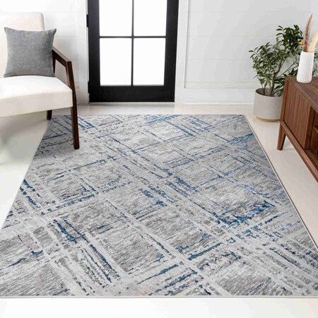 Jonathan Y Slant Modern Abstract Gray/Blue 8 ft. x 10 ft. Area Rug SOR201B-8