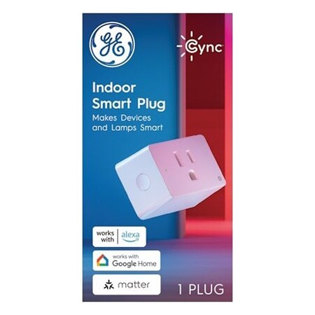 Ge Cync Indoor Smart Plug, 15 A, Wi-Fi, White 93131804