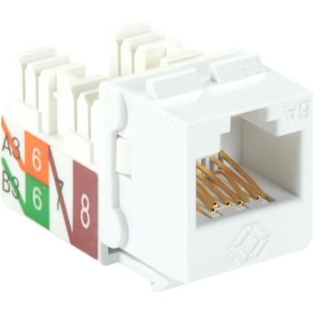 Black Box Cat6A Keystone Jack - Unshielded, Rj45, White C6AJA70-WH-R2
