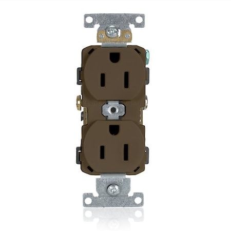 Leviton Duplex Receptacle Outlet, 15A, Brown, 125V CR015