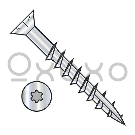 Oxoxo 8X3 6 Lobe Flat Nibs Deck Screw Type 17 2/3 Thread Zinc Bake 1,000HR Salt Spray, 2000PK 587668