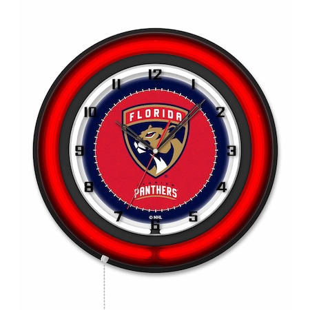 Holland Bar Stool Florida Panthers 19 Double Neon Wall Clock Clk19BK