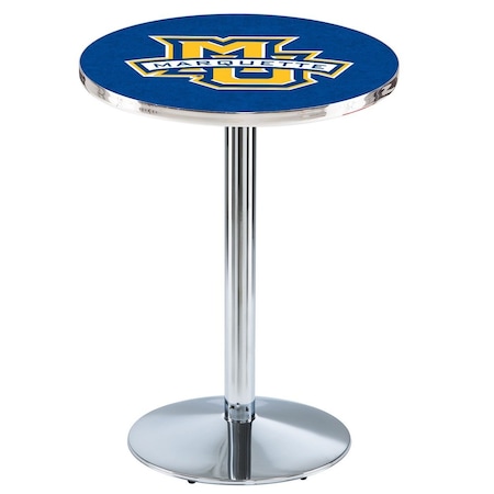 Holland Bar Stool Co 36" Chrome Marquette Pub Table, 36" dia. Top L214C3636Mrqtte
