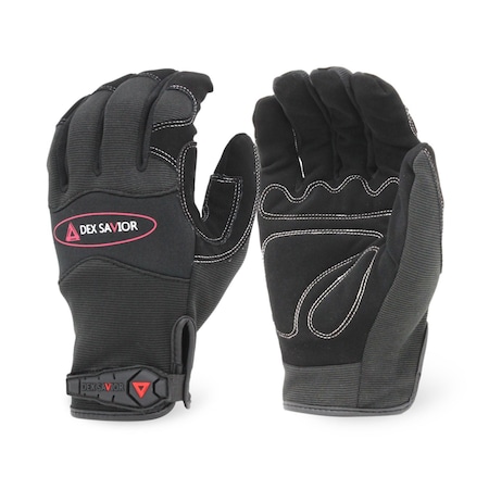 Dex Savior Synthetic Leather Palm, Black Spandex Back, Neoprene Knuckle, M, 12PK MG103 M