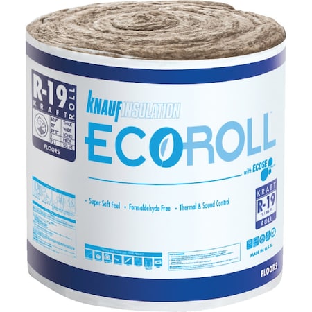 Knauf R-19 23''x39.16 ' Standard Kraft Faced Roll Fiberglass Insulation KR46TAK