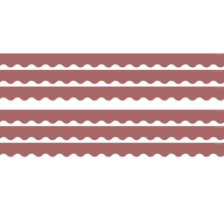 Teacher Created Resources Deep Rose Scalloped Border Trim, 35 Feet Per Pack, 6PK TCR6684