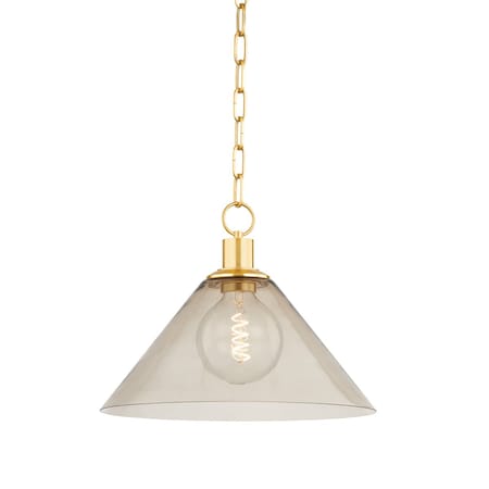 Mitzi The Lifestyled Co X Anniebee 1 Light Pendant 12 In. Aged Brass H829701L-AGB