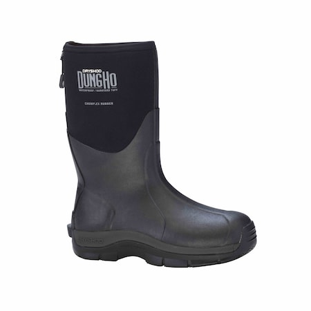 Dryshod Dungho Mid-Calf Men's Rubber Boot, Waterproof, Black, Size 11 DNG-MM-BK-011