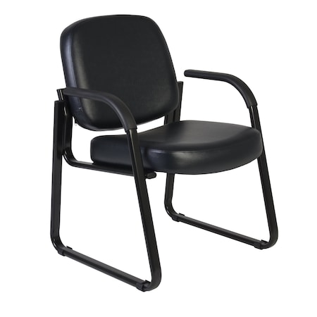 Regency Victor Guest and Reception Chair with Arms, Anti-Microbial/Anti-Bacterial Vinyl, Black 403-VAM-BK