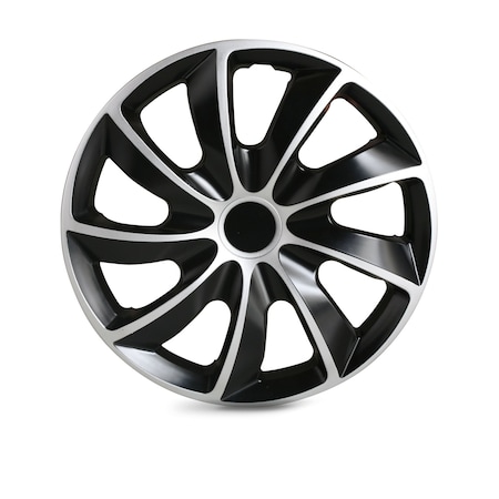 Altertrim 17 in Univ Hubcaps for steel whls, Snap-On, (Slvr & Blk Lacq), 4PK CHB-5084-DP-17