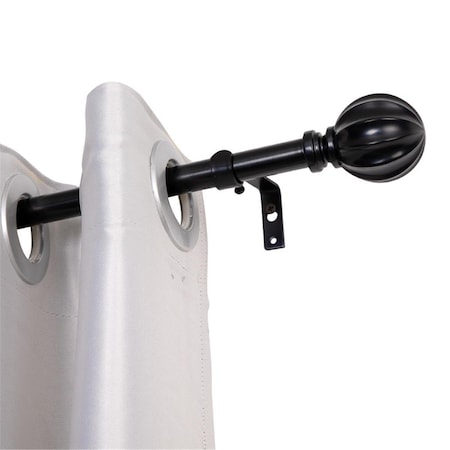 Utopia Alley 0.75 in. Single Decorative Drapery Adjustable Curtain Rods for Windows 48 to 86 in. - Black D54Z